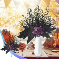 Uxgjfwu Artificial Black Dead Branch with Colorful Small Flowers, Halloween Home Decor Single Stem, Spooky Decorative Branch for Vase
