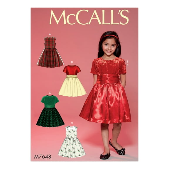 McCall's Sewing Pattern CHILDRENS'/GIRLS' DRESSES-7-8-10-12-14