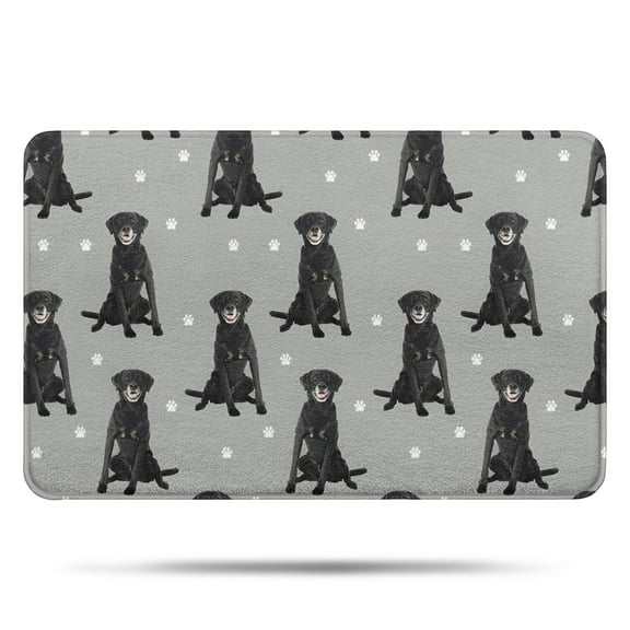 Black Labrador Bathroom Rugs Mat,Non Slip Microfiber Bathroom Rug,Rubber Backing,Soft Bathroom Mats for Bathroom Floor,Tub and Shower,17x27in(43x68cm)