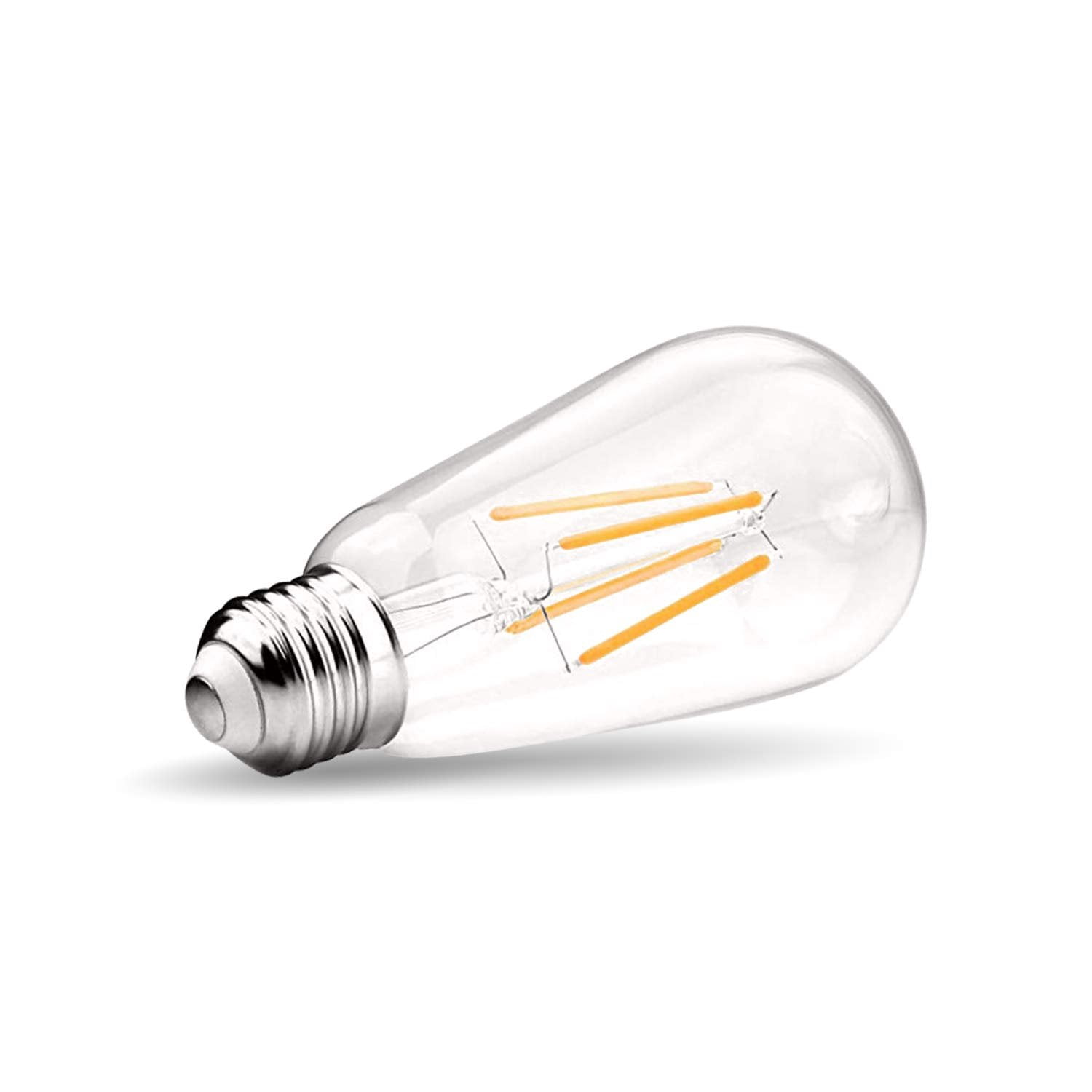 Luxrite ST19 ST58 Edison Dimmable LED Light Bulb 5W=60W 2700K Warm White, 550 Lumens, E26, 4-Pack
