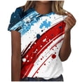 thumbnail image 2 of Cavosen Patriotic Shirts for Women Petite Red White and Blue Short Sleeve Crew Neck Shirts USA Star Striped Graphic Tops Lady XL Patriotic Casual T Shirts Independence Day Tunic Tees, 2 of 5
