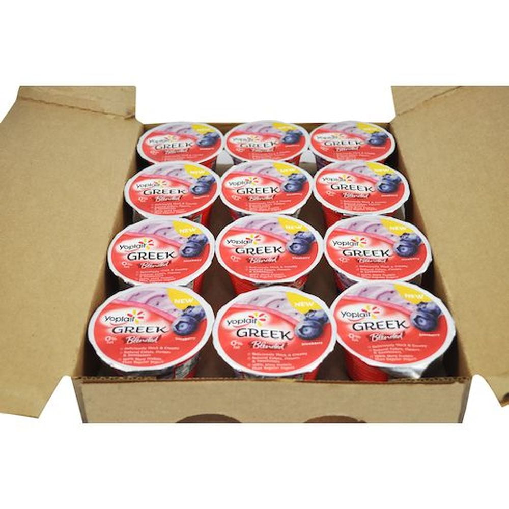 Yoplait Fat Free Blended Blueberry Greek Yogurt, 5.3 Ounce -- 12 per Case.