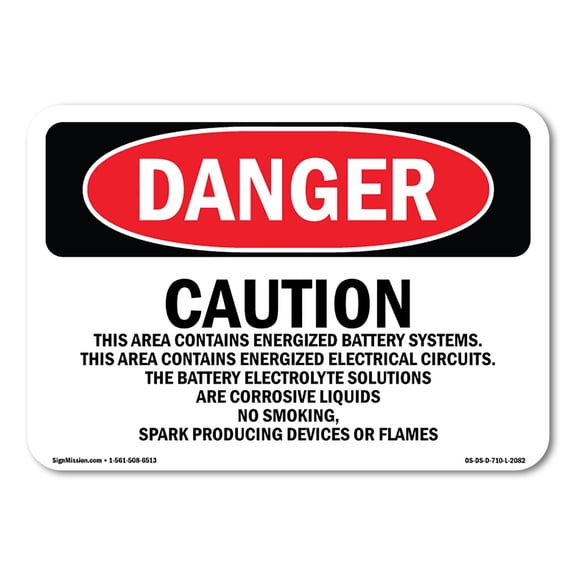 OSHA Danger Sign - Caution This Area Contains Energized | Plastic Sign | Protect Your Business, Construction Site, Warehouse & Shop Area |  Made in The USA