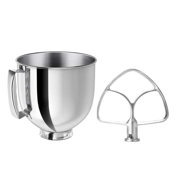 2-Piece 5QT Steel Bowl with Handle & Flat Beater for KitchenAid Tilt