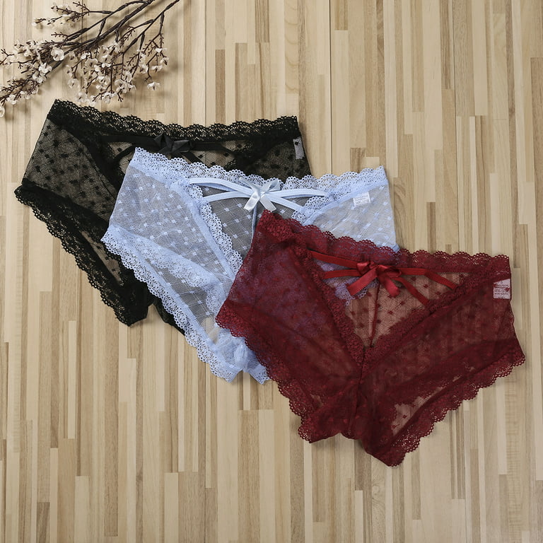 Womens Sexy Underwear See Through Lingerie Mesh Briefs Lace Panties Knickers