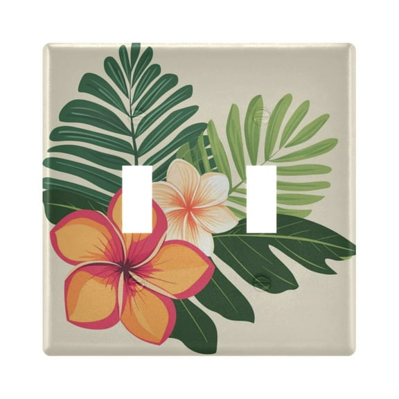 Tropical Leaves and Flowers Decorative Light Switch Plates Switch Cover Decorative Wall Plates Ideal for Living Room Kitchen Bedroom and Study