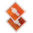 thumbnail image 3 of Acrylic Bathroom Sign for Door Office Use Brown Color Cute Decor 2 Pieces, 3 of 5