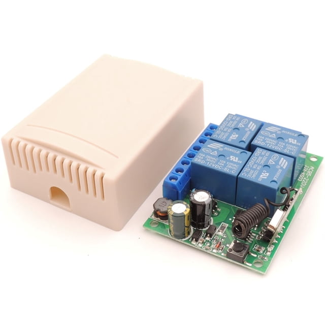 AC 10Amp 2200W 4CH 433MHz Rf Remote Control Switch Wireless Relay Receiver Controller For Garage\ Door\ LED\ Bulb ,Ultra-Quiet Operation