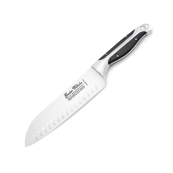 Gunter Wilhelm EXECUTIVE Chef II 7" Santoku Knife - Premium German Steel - Black Handle