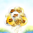 thumbnail image 2 of KAKOWELY Juego de 15 globos de 12 pulgadas para el regreso a clases, globos de látex con impresión de autobús escolar, globos decorativos para fiestas escolares (dorados), 2 of 4