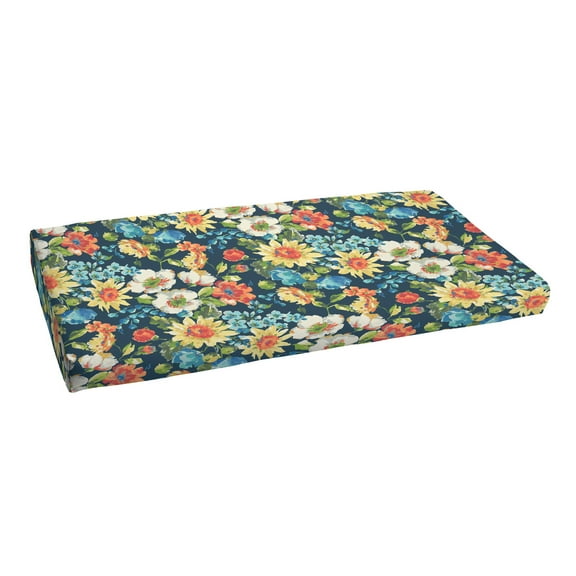 Blue Multi Floral Indoor, Outdoor Bench Cushion, Bristol