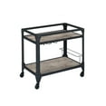 thumbnail image 2 of Industrial 2-shelf Cart With Stemware Rack And Wine Storage For Entertaining Gatherings Rustic Oak Charcoal Serving Functional Easy Mobility, 2 of 2