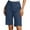 2# Light Blue, variant on Womens Bermuda Shorts Knee Length High Waisted Elastic Waist Summer Dressy Casual Long Chino Shorts Khaki S