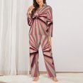 thumbnail image 2 of Fotbe Retro Bow Conjunto de Pijama de Manga Larga para Mujer con Estampado, Ropa de Dormir de 2 Piezas, Conjunto de Casa Suave y Cómodo con Bolsillos-XX-Large, 2 of 7