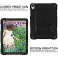 thumbnail image 6 of FIEWESEY for iPad 10th Generation 10.9 inch Tablet Case,Shoulder Strap Soft Silicone&Hard Back Shockproof Kids Friendly Case for 10.9 inch iPad 10th Generation+Screen Protector (Black/Black,2 Pcs), 6 of 6