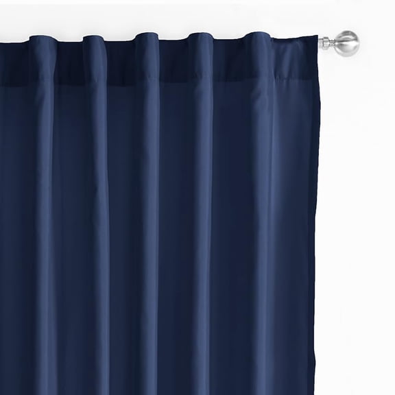Vianney Viasoft Navy Blue Short Curtains Set 2 Panels Balanced Light Coverage Versatile Window Treatments for Privacy and Stylish Home Decor