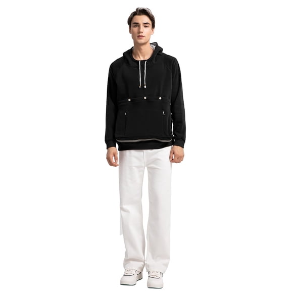 Sudadera unisex JMOREDEEP con bolsillo para gato y manga larga