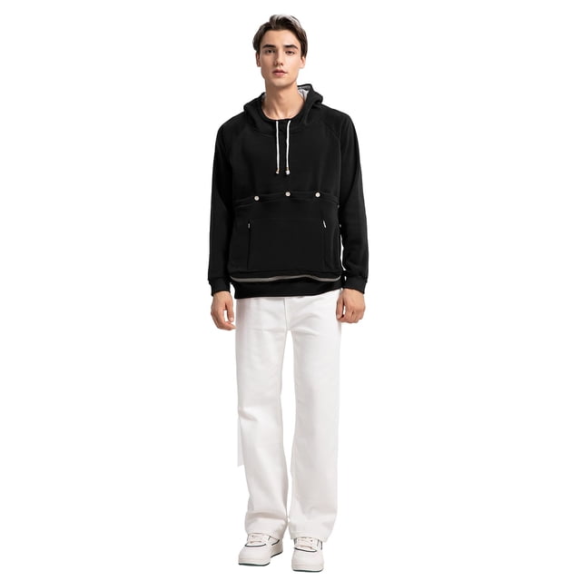 Sudadera unisex JMOREDEEP con bolsillo para gato y manga larga