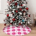 thumbnail image 5 of Yiaed Plaid Heart Print Christmas Tree Skirt , Tree SkirtsTree Mat for Christmas Winter Holiday Indoor Decorations-48", 5 of 7