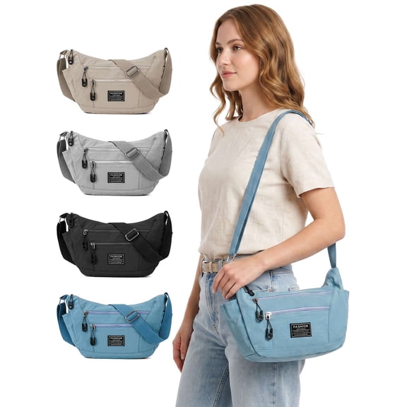 Spencer Handbags for Women Crossbody Bag Soft Nylon Multi Pocket Shoulder Purses Waterproof Messenger Bag