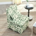 thumbnail image 3 of Dining Chair,Mid-Century Accent Chair,Flannel Chair with Soft Seat Cushion and Pillow,Armless Chair for Dining Room Living Room,Green, 3 of 5