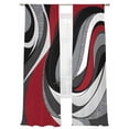 thumbnail image 2 of Abstract Twist Art Sheer Curtains 108 Inches Long 2 Panels Black and Red Classic Match Light Filtering Semi Sheer Window Curtains Drapes for Bedroom Living Room 52"x108", 2 of 7
