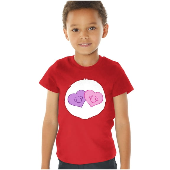 Care Bears Always There Bear Belly Kids T Shirt (4) for Toddler Boys and Girls, Red