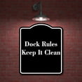 thumbnail image 2 of Dock Rules Keep It Clean BLACK Aluminum Composite Sign 8.5''x10'', 2 of 9