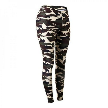 

EleaEleanor Camouflage Women Quick Dry Training Pants High Waist Flexible Breathable Gym Pants Compression Bodybuilding Jogger Tight Pants Green XL