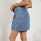 thumbnail image 4 of Faldas para Mujer, Estilo Y2k, Minifalda Vaquera de Cintura Alta, Pantalones Cortos Vaqueros Elásticos Azul Vaquero S, 4 of 7