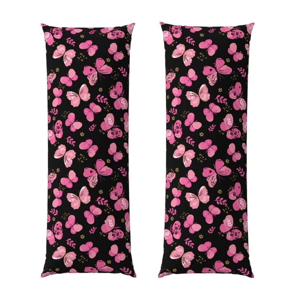 Balery Girl Butterfly Funda Protectora para Almohada Corporal de Algodón Hipoalergénico con Cierre(55 x 21 pulgadas), Almohadas No Incluidas