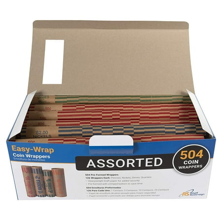 504 Pack Preformed Assorted Coin Wrappers