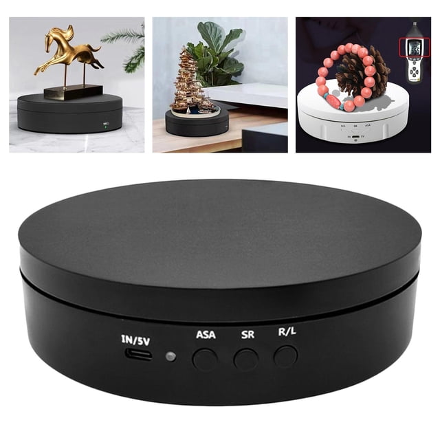 Soporte de exhibición de tocadiscos giratorio eléctrico, 6 pulgadas / 15 cm de diámetro, carga céntrica de 17,6 lb para exhibición de tienda, 3, paste ,