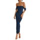 thumbnail image 1 of Vestido PRETTYGARDEN para mujer 2025, verano, hombros descubiertos, azul marino, 1 of 9