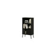 thumbnail image 5 of Homestock Mid Century Style Accent Cabinet With Wood Legs, Fits In Your Space, Sturdy On Flat Surface, 2 Tall Shelving And A Storage Cabinet-Finish:Espresso, 5 of 5