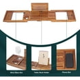 thumbnail image 5 of Semiocthome Foldable Bathtub Tray Caddy, Expandable Bath Tray for Tub, Soap Holder, Non Slip,Teak, 5 of 7