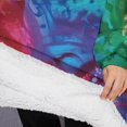 thumbnail image 3 of Oversized Wearable Blanket Hoodie,Colorful Tie Dye Pattern Sherpa Blanket Hoodie with Super Pockets,Super Warm Fuzzy Pullover for Women & Men, 3 of 6