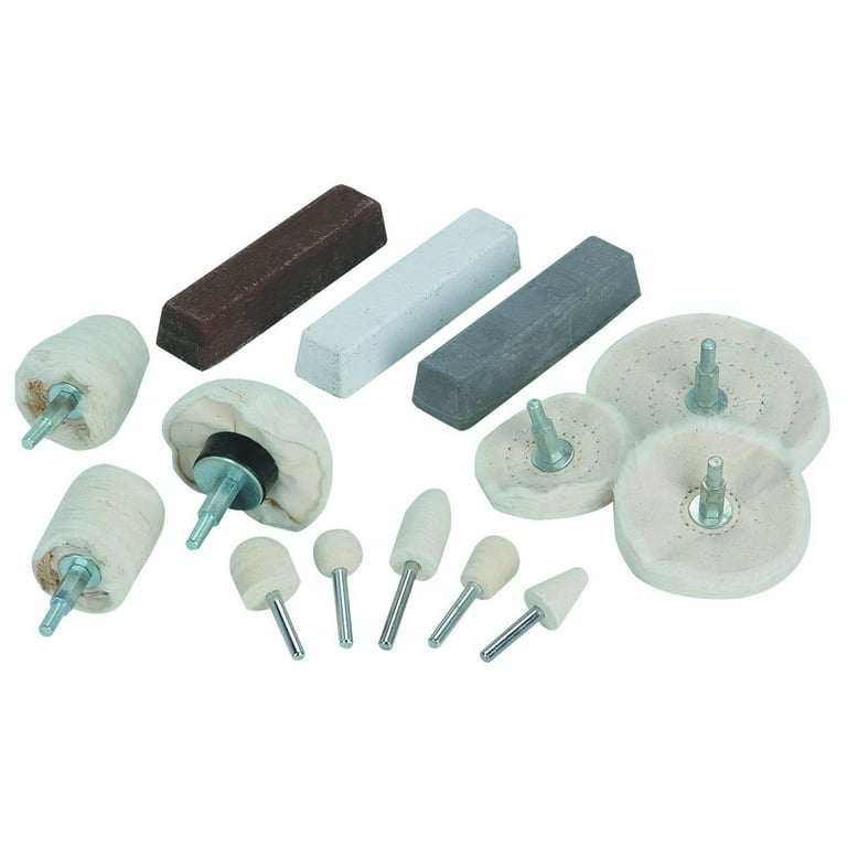 CHICAGO ELECTRIC Assorted Aluminum Polishing Kit with 1/4 In. Shank, 14  Piece