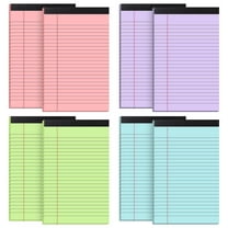 sixwipe 8Pcs Small Legal Pads, 5*8 InchColored Writing Pads, Multicolor Perforated Note Pads with Sturdy White Back, Writing Pad, 50 Sheets Per Notepad for School, Home, Office