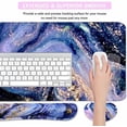thumbnail image 3 of 4-in-1 Large Gaming Mouse Pad, Keyboard Wrist Rest Pad & Wrist Support Mousepad Set, Extended Desk Pad Waterproof Desk Mat for Home Office Study Game - Purple Marble, 3 of 6