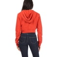 thumbnail image 3 of Women's Basic Casual Cotton Fleece Long Sleeves Solid Full-Zip Cropped Sweatshirt Hoodie Rust S, 3 of 4
