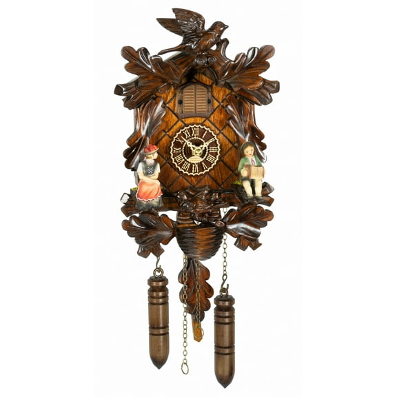 Quartz Cuckoo Clock 6 leaves, 2 birds, nest