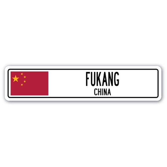 FUKANG CHINA Street Sign Asian Chinese flag city country road wall gift