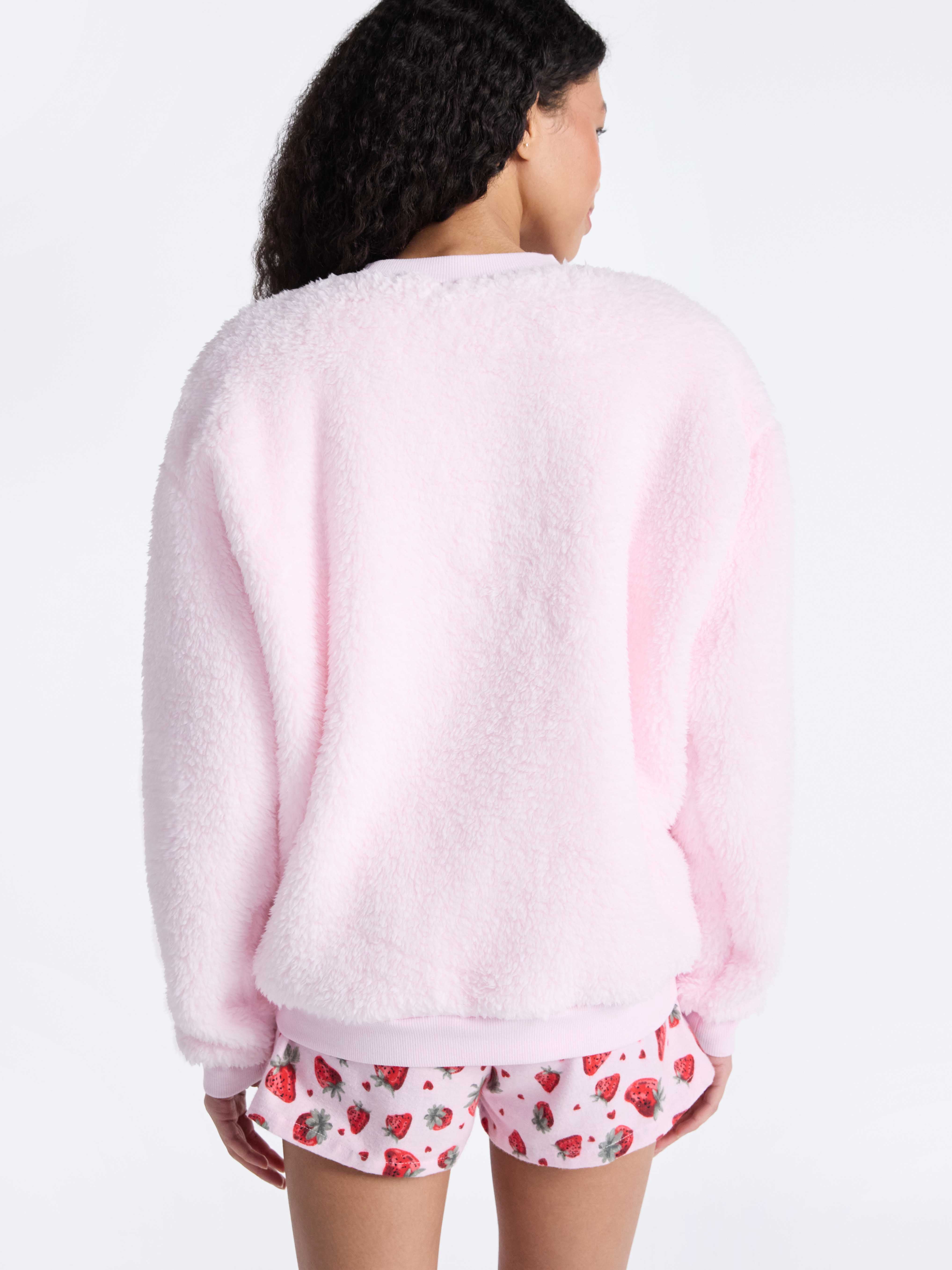 No Boundaries Sleepwear Teddy Fleece Pullover, Lightweight, Women’s