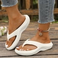 thumbnail image 2 of Rokment Women's Orthopedic Arch Support Flip Flops Lightweight Comfortable EVA Waterproof Non Slip Walking Thong Slip on Flat Sandals Shower Slippers House Shoes for Indoor Outdoor White Size 9.5, 2 of 6
