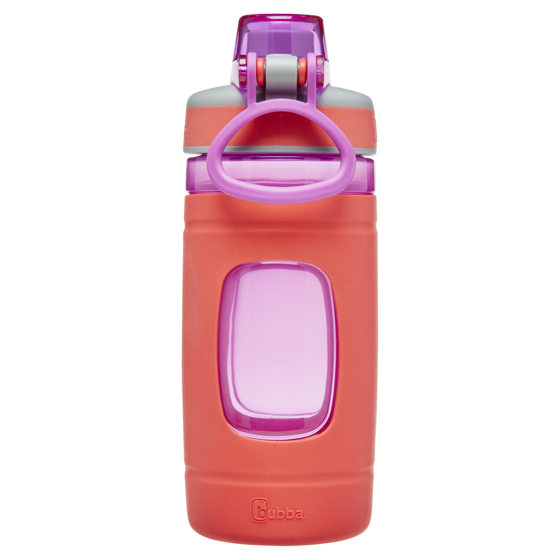 bubba Flo Kids Water Bottle Wide Mouth Lid with Silicone Sleeve Coral, 16 fl oz. - image 2 of 7
