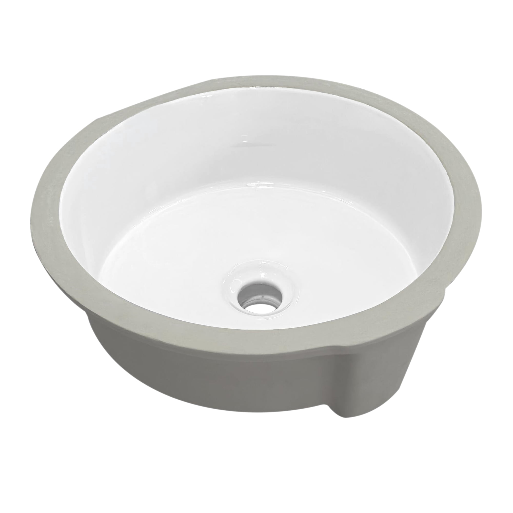 Marseille Circular Undermount Ceramic Bathroom Sink with Overflow in White