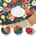 thumbnail image 4 of Pioneer Flower Floral Print Pattern Round Fitted Tablecloth with Elastic Edge,Dining Table Cover Waterproof,Outdoor Round Tablecloth for Camping,Dining,Indoor and Outdoor, 4 of 7