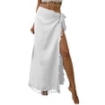 thumbnail image 2 of OSFVNOXV Womens Swim Cover Ups Summer Bohemian Wrap Sarong Skirts Tie Side with Tassels for Bikini Tankini Bathing Suit Bottom, 2 of 6