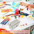 Brush Washing Bucket MultiUse Paint Basin with Art Palette Holder
